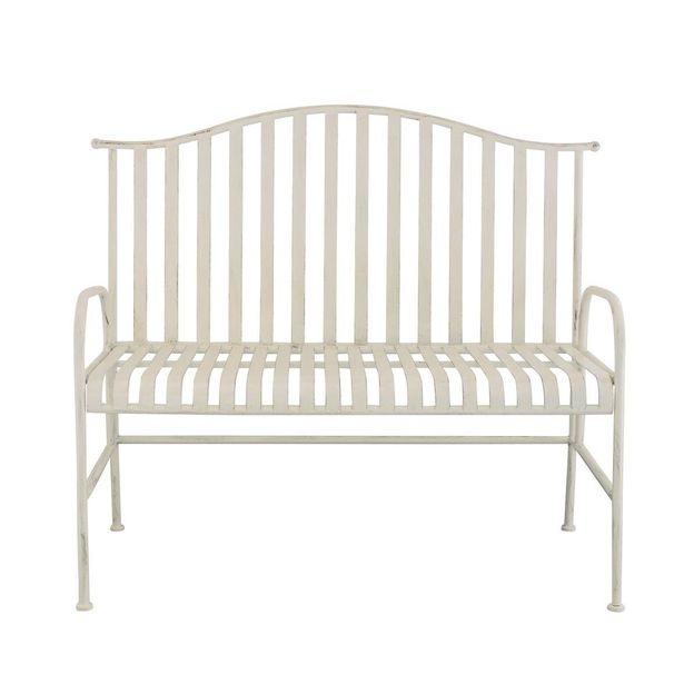 Puutarhapenkki Chic Garden Raidat, 95x111x59cm, valkoinen