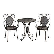 Bistro-setti Chic Garden 3, pöytä + 2 tuolia, musta