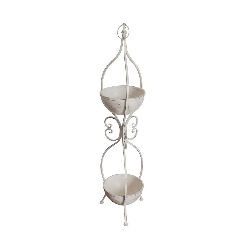 Kukkateline kahdelle ruukulle Chic Garden Amppelit, 96x22,5cm, valkoinen