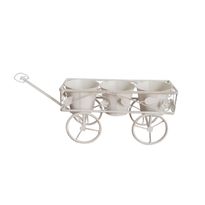 Kukkateline kolmelle ruukulle Chic Garden Kärryt, 24x58x17cm, valkoinen