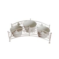 Kukkateline kolmelle ruukulle Chic Garden Kaari, 30x60x20cm, valkoinen