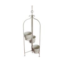 Kukkateline kolmelle ruukulle Chic Garden Kukat, 99x18x16cm, valkoinen