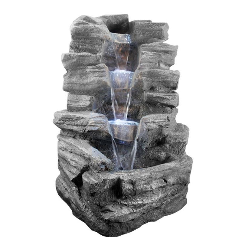 Suihkulähde LED-valoilla Chic Garden Kivet, 100 cm, grafiitti