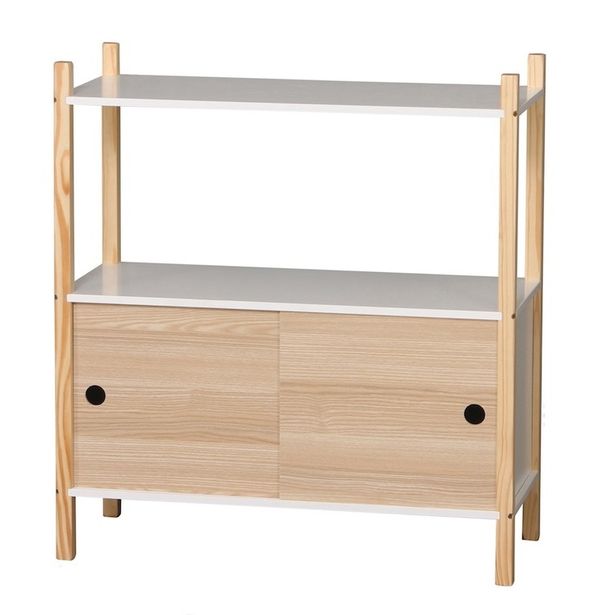 Lasten kirjahylly alakaapilla Judy Wild Kid's Spirit, 76.5x70x30cm, beige/valkoinen