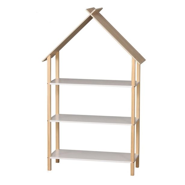 Lasten kirjahylly Judy Wild Kid's Spirit, 131x78x30cm, valkoinen/beige