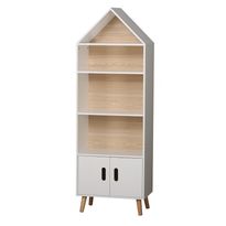 Lasten kirjahylly Judy Wild Kid&#039;s Spirit, 142x50x30cm, valkoinen/beige