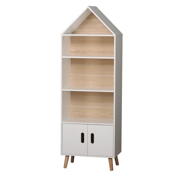 Lasten kirjahylly Judy Wild Kid's Spirit, 142x50x30cm, valkoinen/beige
