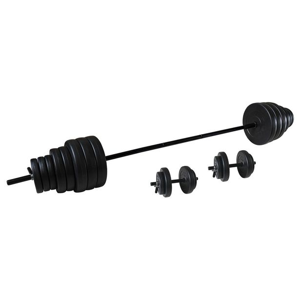 Levypainosetti Tunturi Vinyl Barbell/Dumbbell Set, yht.50kg