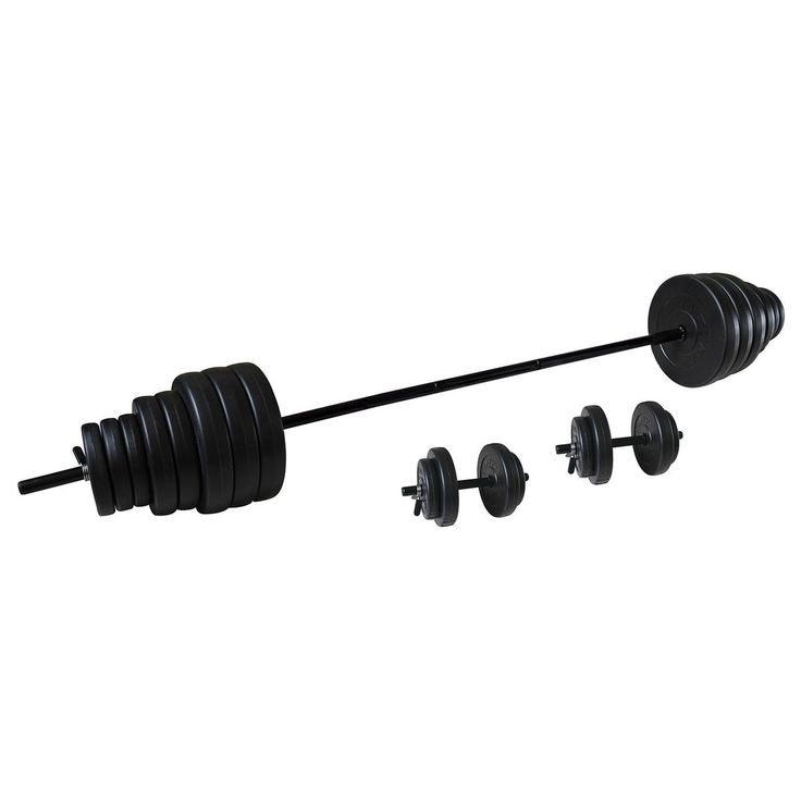 Levypainosetti Tunturi Vinyl Barbell/Dumbbell Set, yht.50kg
