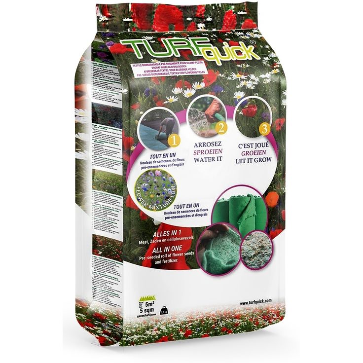 Kukkaniittyseos Turfquick, matalakasvuinen, yksivuotinen/monivuotinen, 5 m2