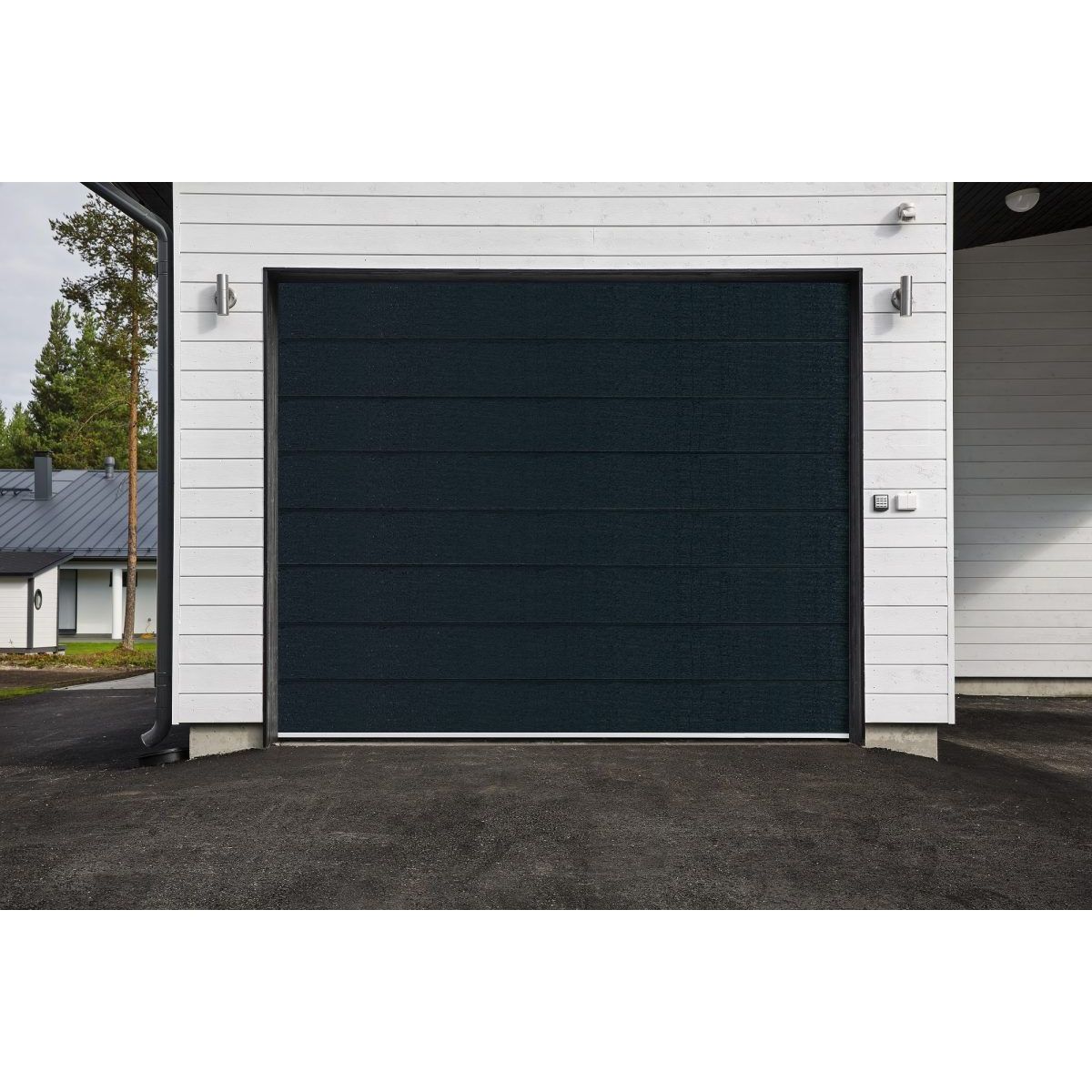 Autotallin nosto-ovi Turner T220, 3000x2300mm, leveä vaakaura, musta