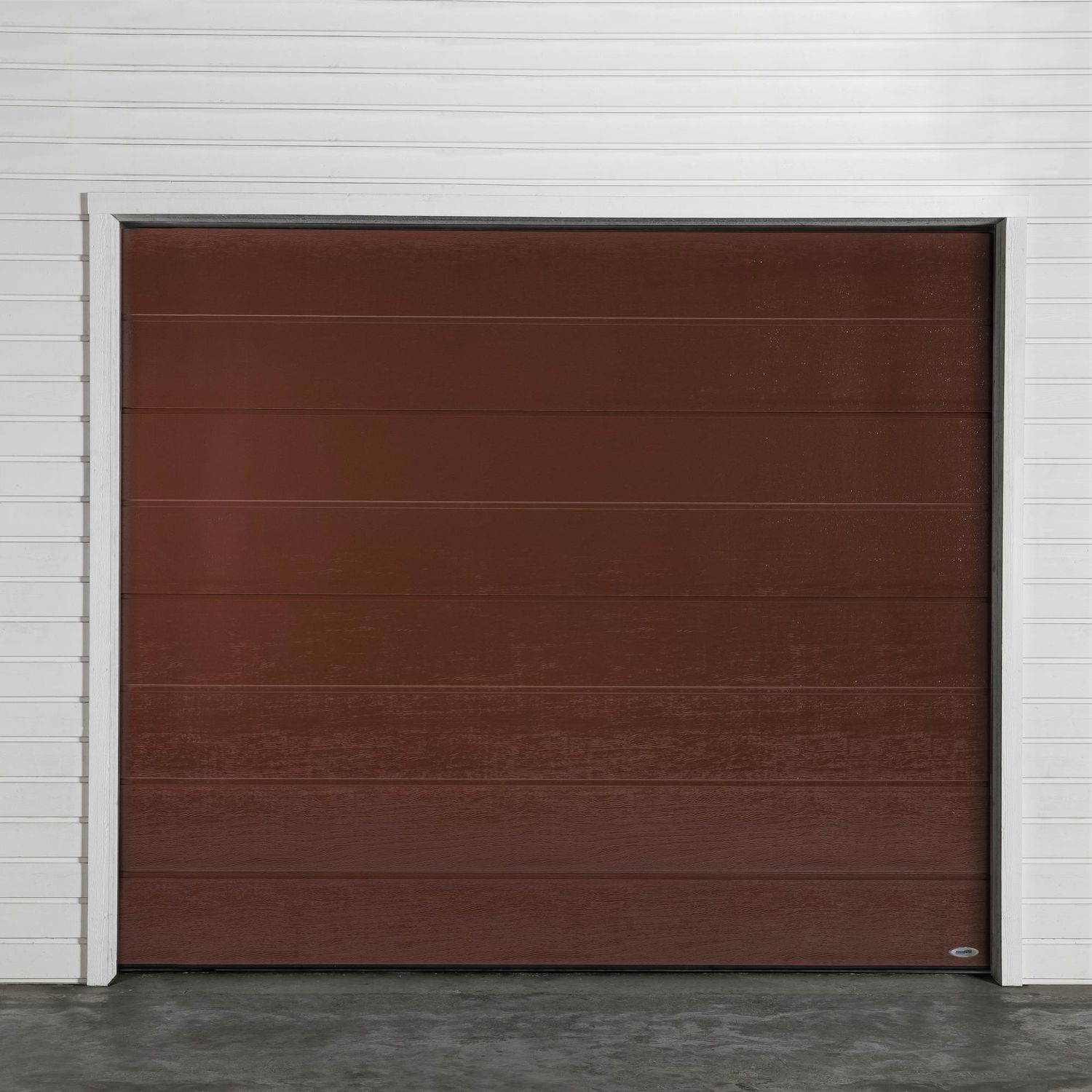 Autotallin nosto-ovi Turner 820E, 2500x2300mm, leveä vaakaura, puukuvio, ruskea