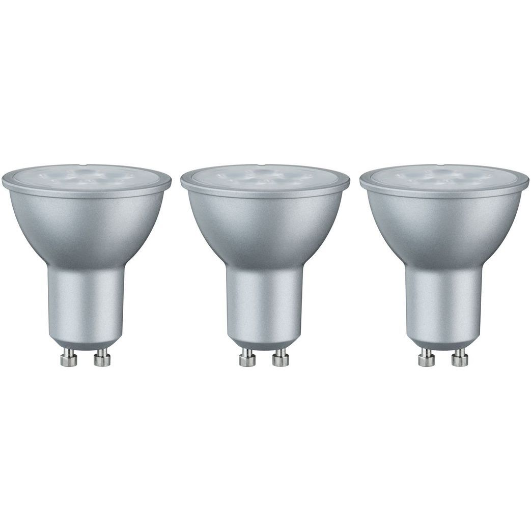 LED-kohdelamppu Paulmann Reflector, GU10, 425lm, 6.5W, 2700K, alumiini, 3kpl