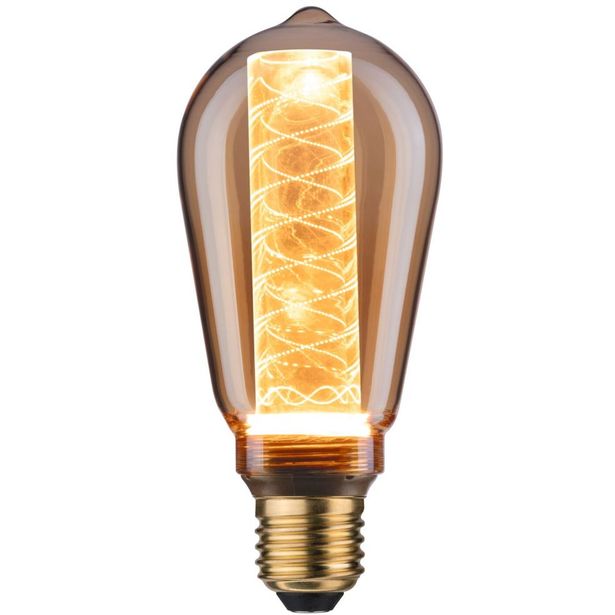 LED-lamppu Paulmann Inner Glow Edition Corn Spiral, E27, 230lm, 4W, 1800K, kulta