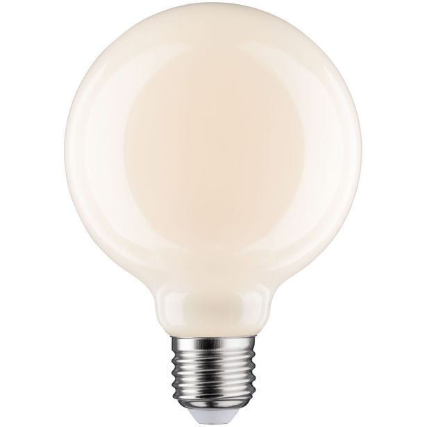 LED-filamenttilamppu Paulmann Globe, G95, E27, 470lm, 5.6W, 2700K, himmennettävä, opaali