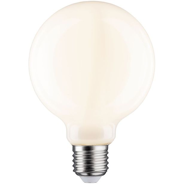 LED-filamenttilamppu Paulmann Globe, G95, E27, 1055lm, 9W, 2700K, himmennettävä, opaali