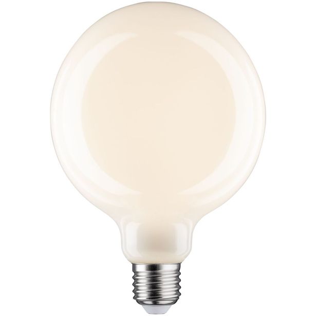 LED-filamenttilamppu Paulmann Globe, G125, E27, 1055lm, 9W, 2700K, himmennettävä, opaali