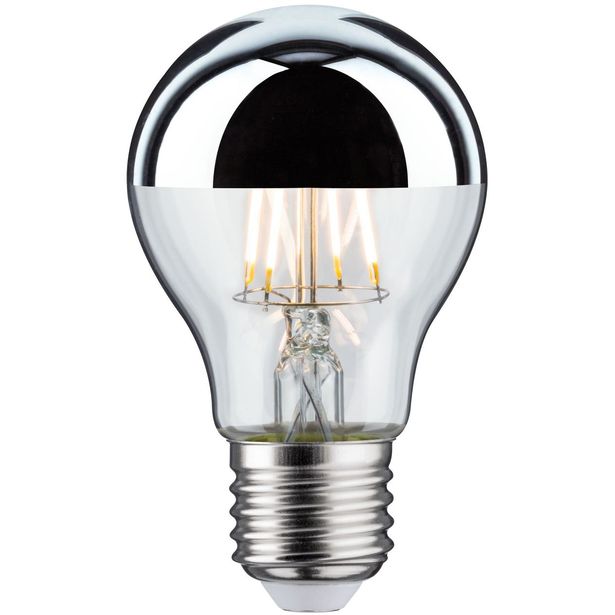 LED-pääpeililamppu Paulmann Modern Classic Edition Pear, E27, 600lm, 6.5W, 2700K, hopea