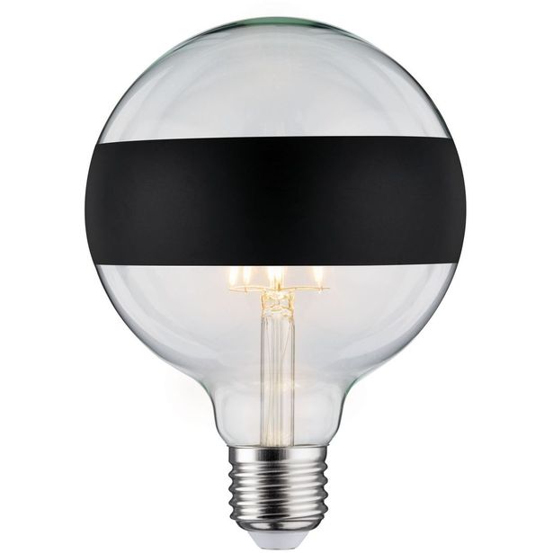 LED-rengaspeililamppu Paulmann Modern Classic Edition Globe, E27, 640lm, 6.5W, 2700K, himmennettävä, mattamusta