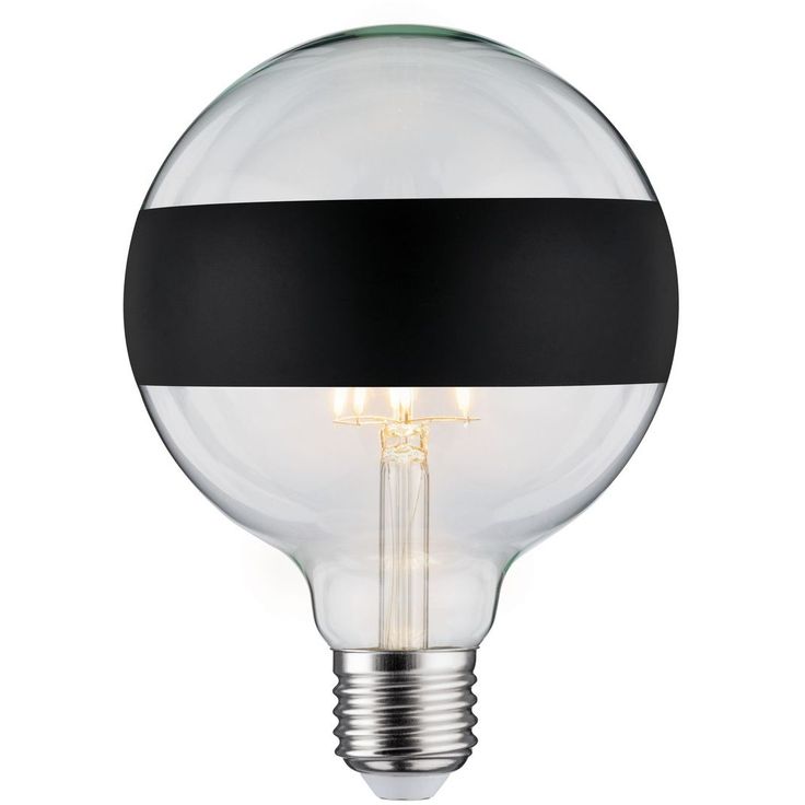 LED-rengaspeililamppu Paulmann Modern Classic Edition Globe, E27, 640lm, 6.5W, 2700K, himmennettävä, mattamusta