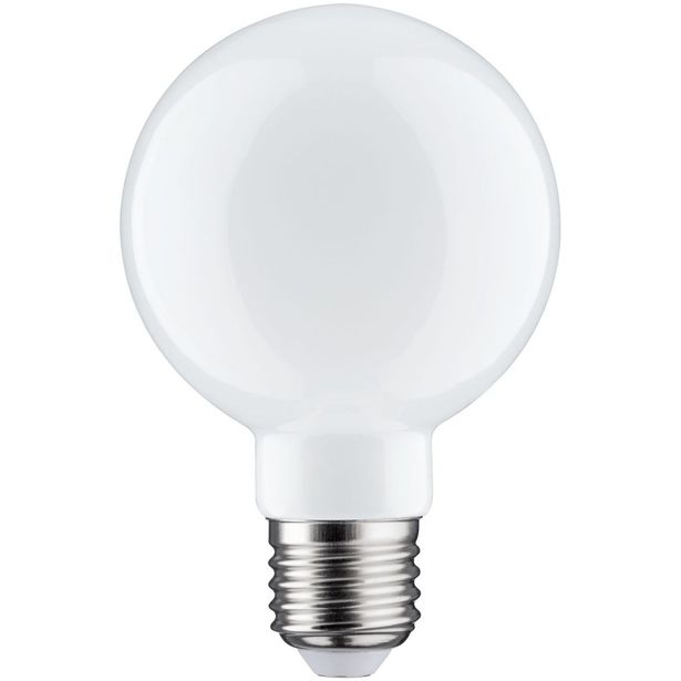 LED-filamenttilamppu Paulmann Globe, G80, E27, 806lm, 7.5W, 2700K, himmennettävä, opaali