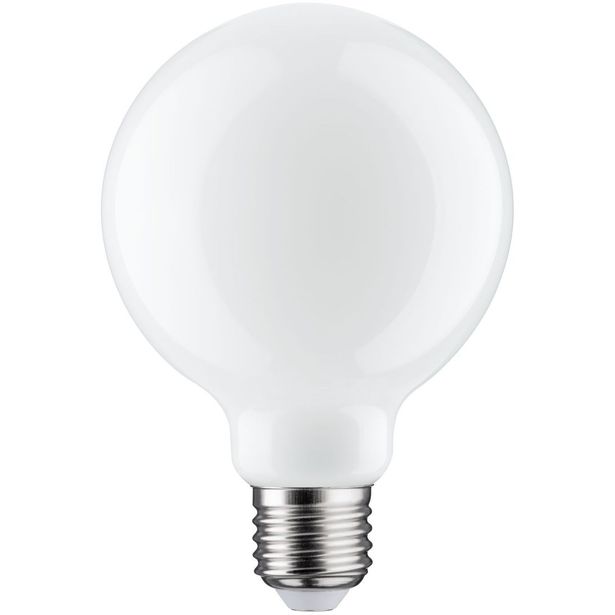 LED-filamenttilamppu Paulmann Globe, G95, E27, 806lm, 7.5W, 2700K, himmennettävä, opaali