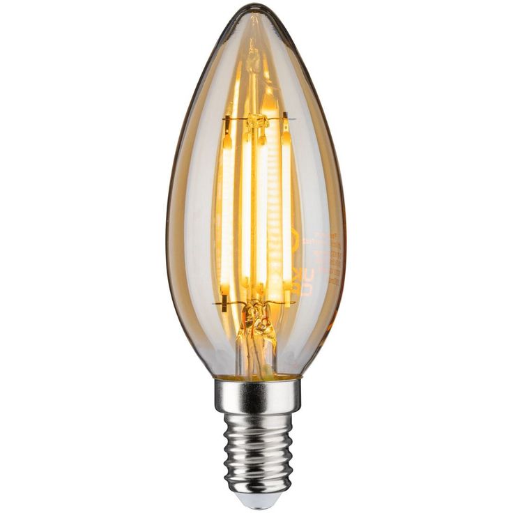 LED-kynttilälamppu Paulmann Vintage Edition Candle, E14, 430lm, 4.7W, 2500K, himmennettävä, kulta