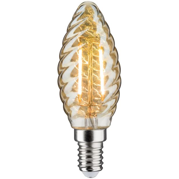 LED-kierrekynttilälamppu Paulmann Vintage Edition Candle, E14, 260lm, 2.6W, 2500K, kulta