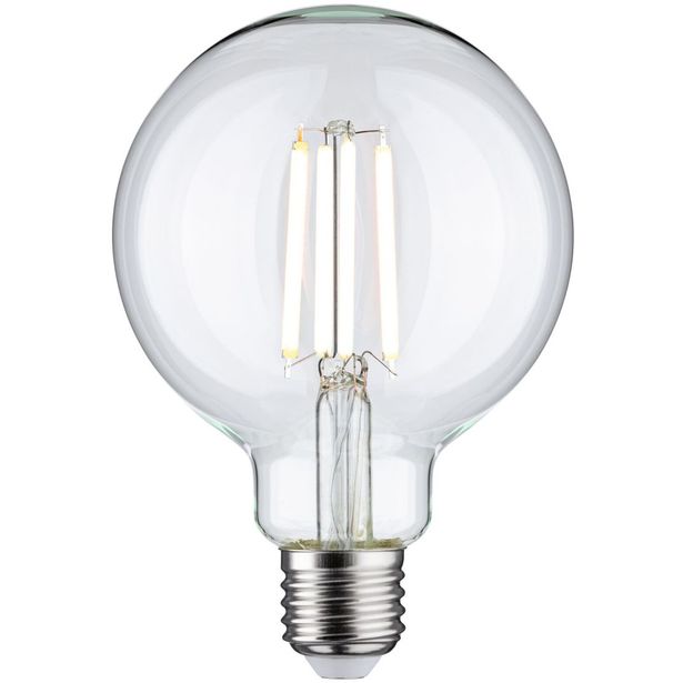 LED-filamenttilamppu Paulmann Globe, G95, E27, 806lm, 7W, säädettävä värilämpötila, kirkas