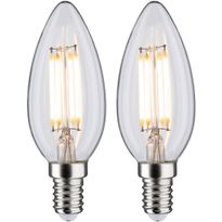 LED-kynttilälamppu Paulmann Candle, E14, 470lm, 4.5W, 2700K, filamentti, kirkas, 2kpl