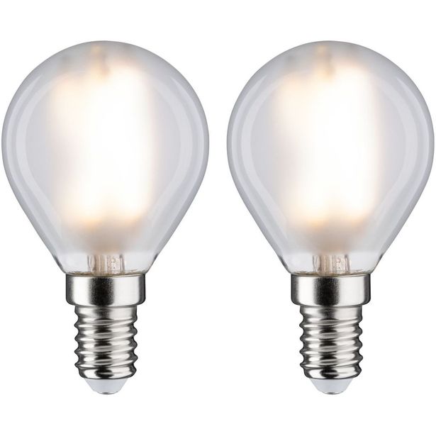 LED-filamenttilamppu Paulmann Drop, E14, 470lm, 4.5W, 2700K, matta, 2kpl