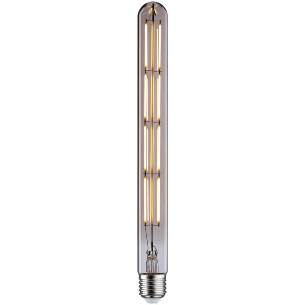 LED-putki Paulmann 1879 Edition Tube, E27, 806lm, 8.8W, 2700K, filamentti, himmennettävä, savulasi