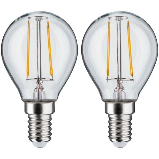 LED-filamenttilamppu Paulmann Drop, E14, 250lm, 2.7W, 2700K, kirkas, 2kpl