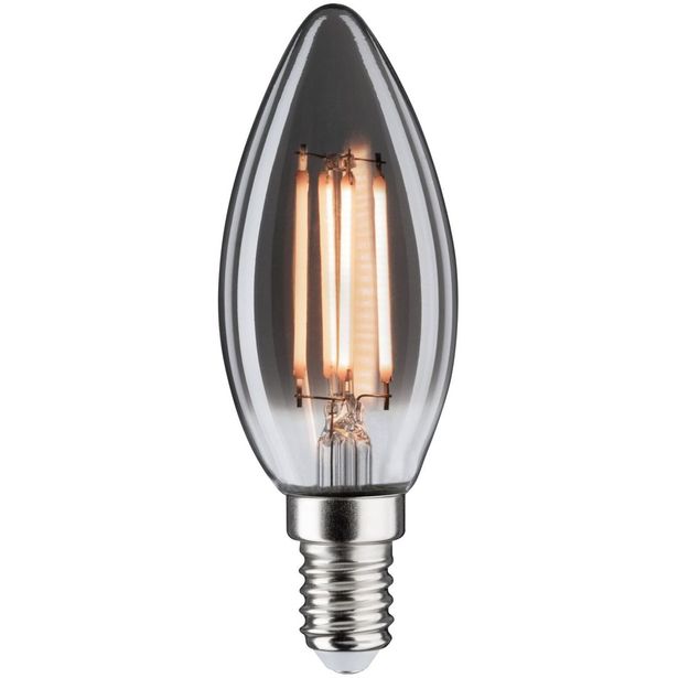 LED-kynttilälamppu Paulmann 1879 Edition Candle, E14, 145lm, 4W, 1800K, filamentti, himmennettävä, savulasi