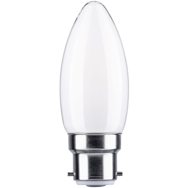 LED-lamppu Paulmann Candle, B22d, 470lm, 4.7W, 2700K, opaali