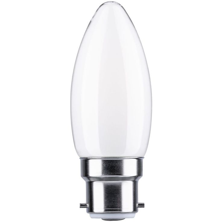 LED-kynttilälamppu Paulmann Candle, B22d, 470lm, 4.7W, 2700K, himmennettävä, opaali