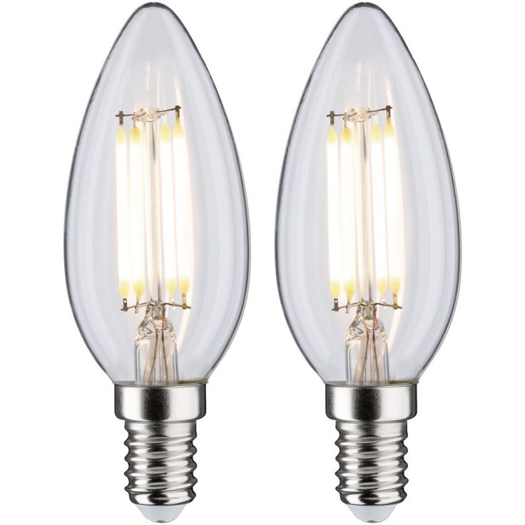 LED-kynttilälamppu Paulmann Candle, E14, 470lm, 4.8W, 4000K, filamentti, matta, 2kpl
