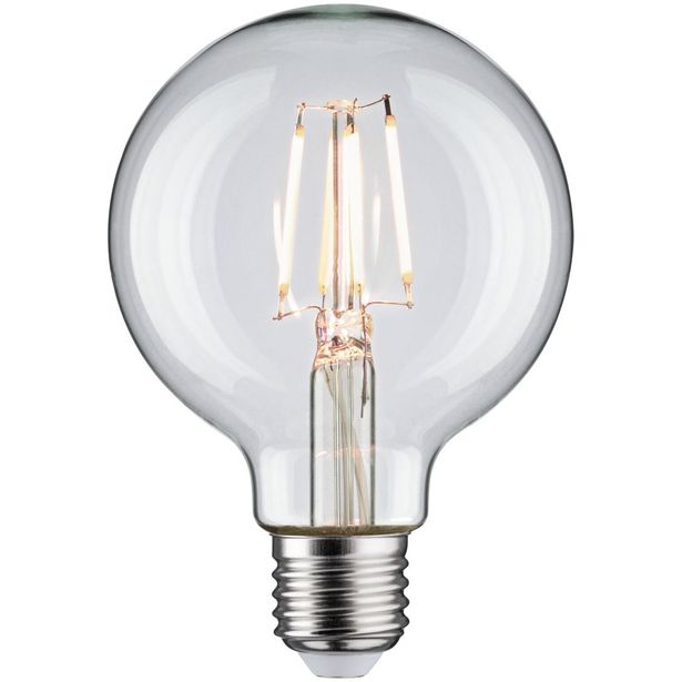 LED-filamenttilamppu Paulmann Globe, G80, E27, 470lm, 4.8W, 4000K, kirkas
