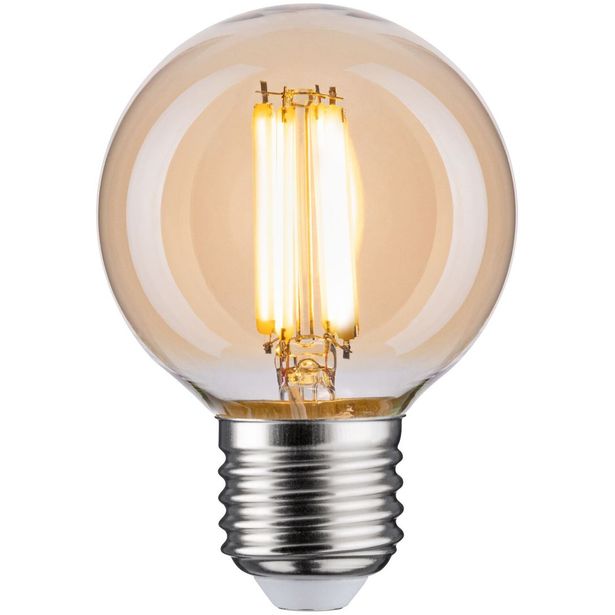 LED-filamenttilamppu Paulmann Globe, G60, E27, 780lm, 7W, 2700K, himmennettävä, kulta