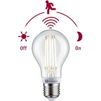 LED-polttimo Paulmann Filament 230V LED Pear, E27, 806lm, 7W, 2700K, hämäräohjatulla liiketunnistimella, kirkas