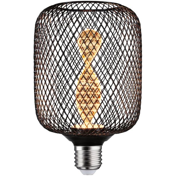 LED-lamppu Paulmann Metallic Glow Illuminant Zyl, E27, Helix ,110lm, 3.5W, 1800K, musta