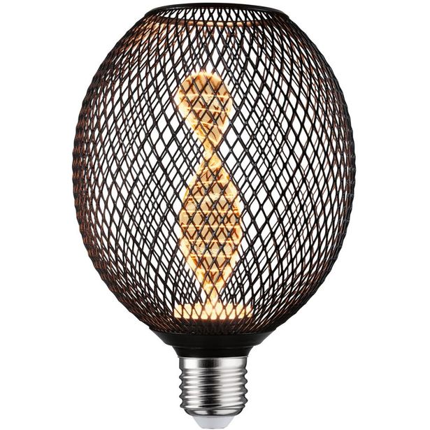 LED-lamppu Paulmann Metallic Glow Globe, E27, Helix, 110lm, 3.5W, 1800K, musta