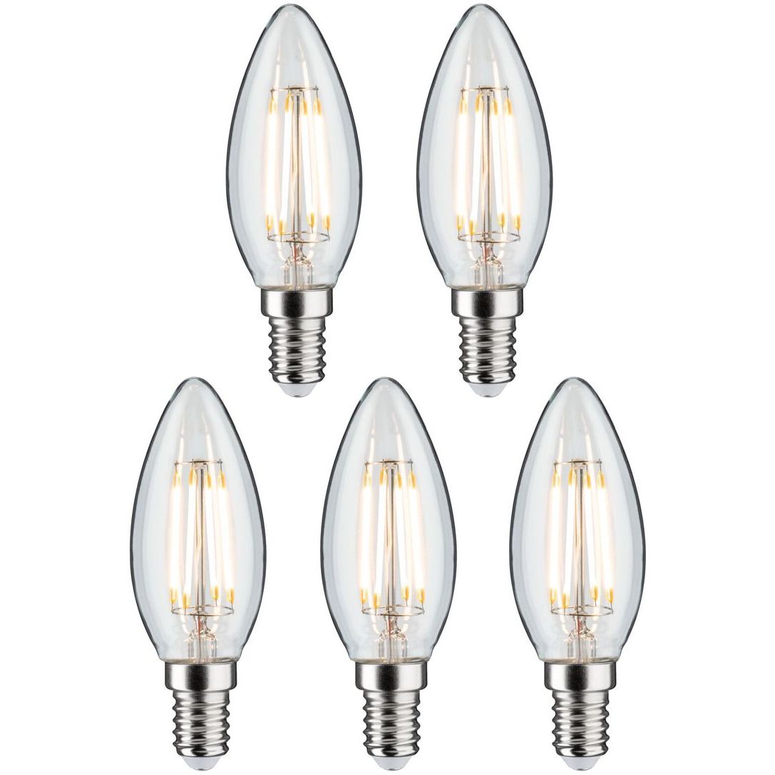 LED-kynttilälamppu Paulmann Candle, E14, 470lm, 4.8W, 2700K, kirkas, 5kpl