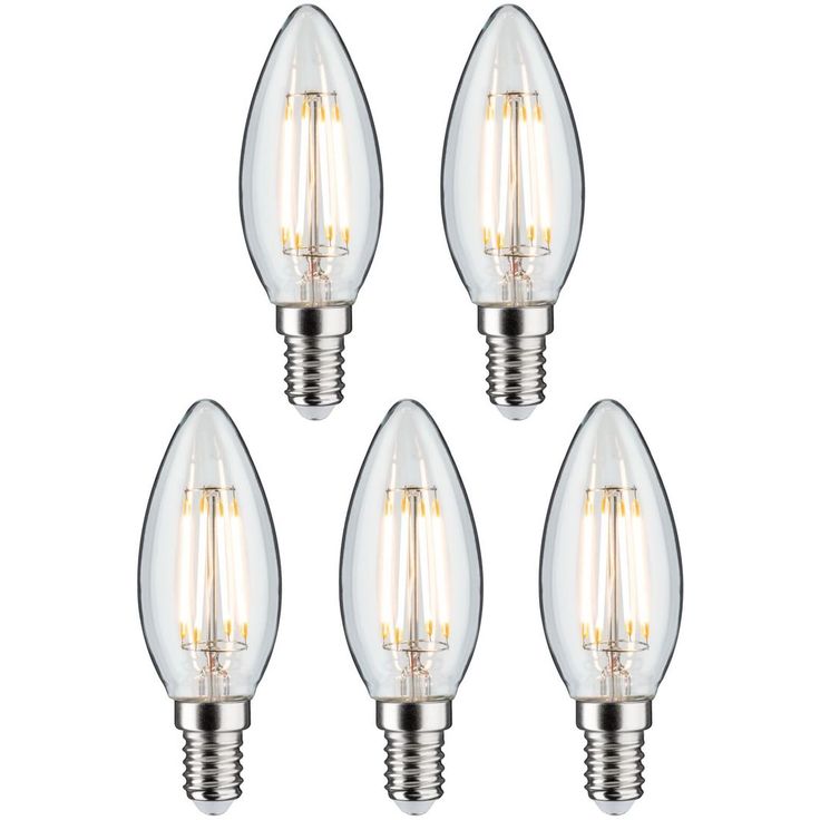 LED-kynttilälamppu Paulmann Candle, E14, 470lm, 4.8W, 2700K, kirkas, 5kpl