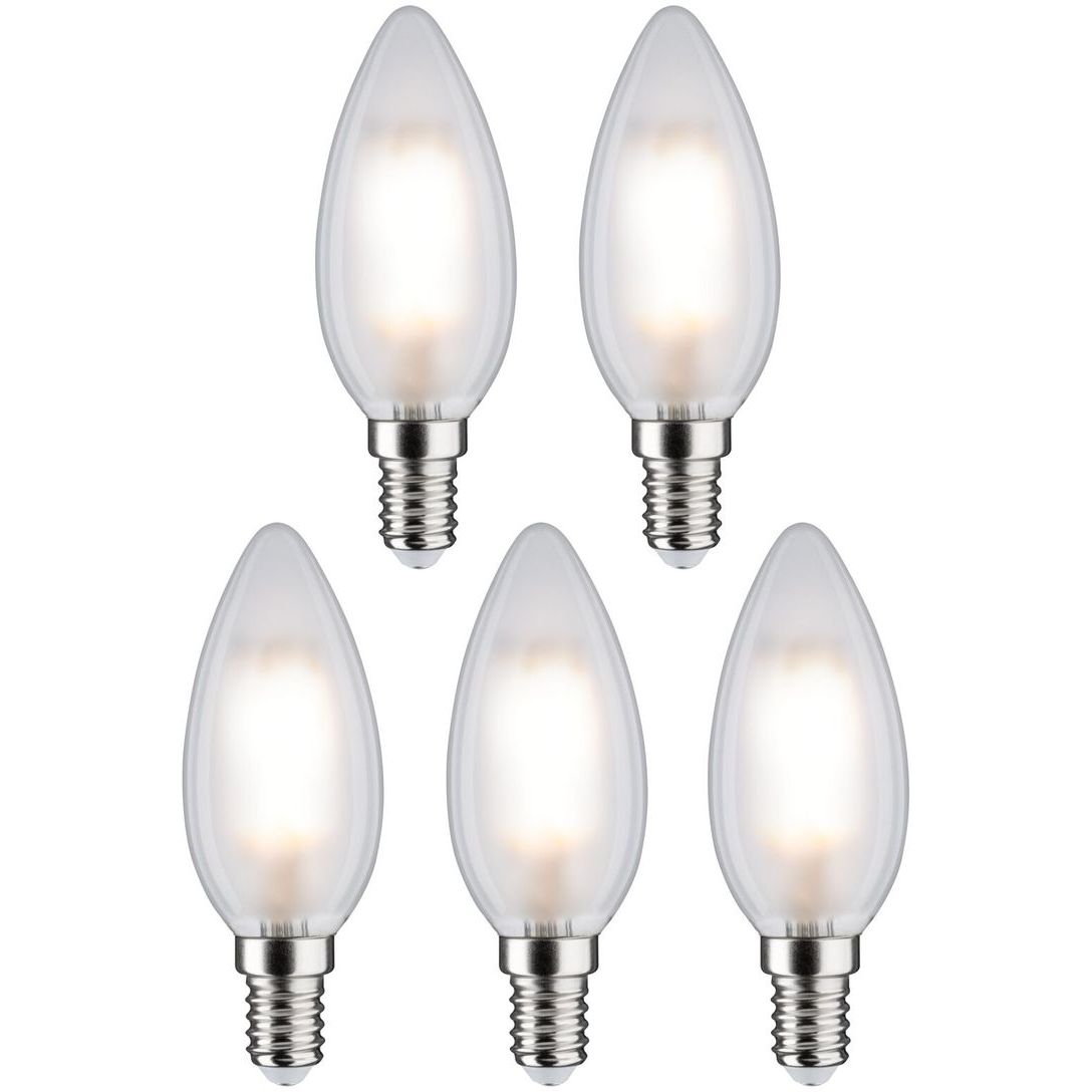 LED-kynttilälamppu Paulmann Candle, E14, 470lm, 4.8W, 2700K, matta, 5kpl