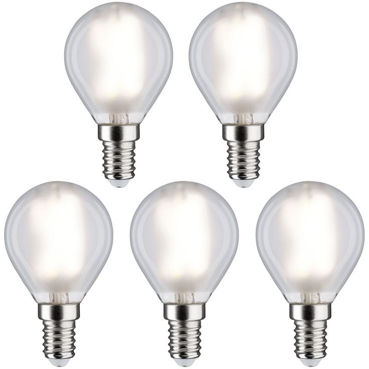 LED-filamenttilamppu Paulmann Drop, E14, 470lm, 4,8W, 4000K, matta, 5kpl
