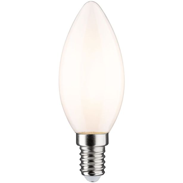 LED-kynttilälamppu Paulmann Classic Candle, E14, 470lm, 4.5W, 2700K, himmennettävä, opaali