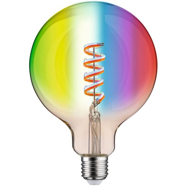 LED-älylamppu Paulmann Smart Home Zigbee 3.0 Globe, G125, E27, 470lm, 6.3W, RGBW+, filamentti, himmennettävä, kulta