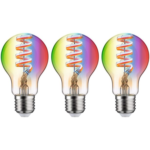 LED-älylamppu Paulmann Smart Home Zigbee 3.0 Pear, E27, 470lm, 6.3W, RGBW+, filamentti, himmennettävä, kulta, 3kpl