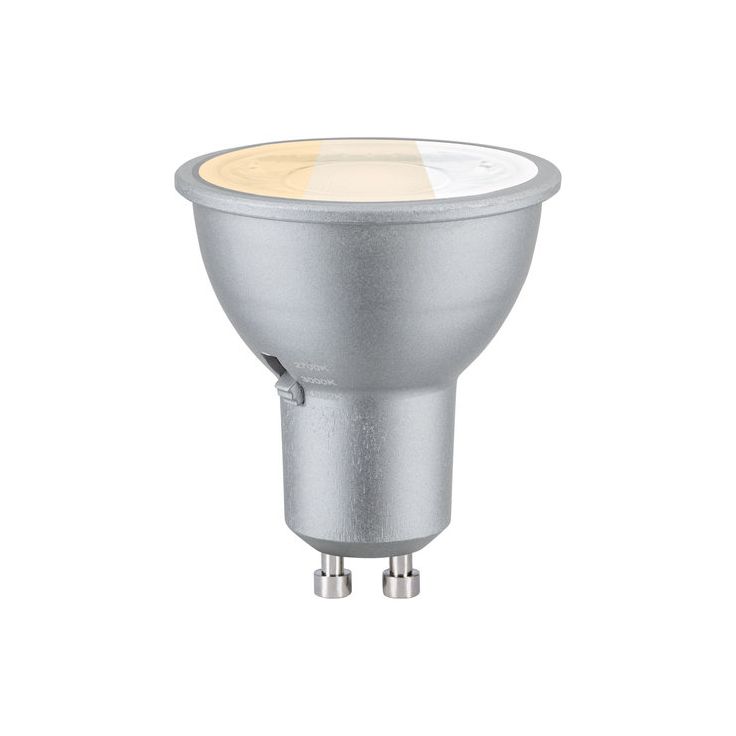LED-polttimo Paulmann Standard 230V LED Reflector, GU10, 650lm, 6.9W, 2700 - 4000K, valintakytkimellä, mattakromi